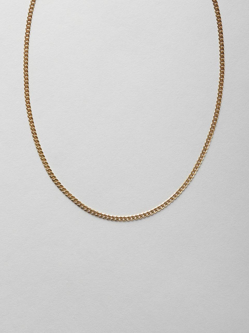 Thin Flat Curb Chain Necklace