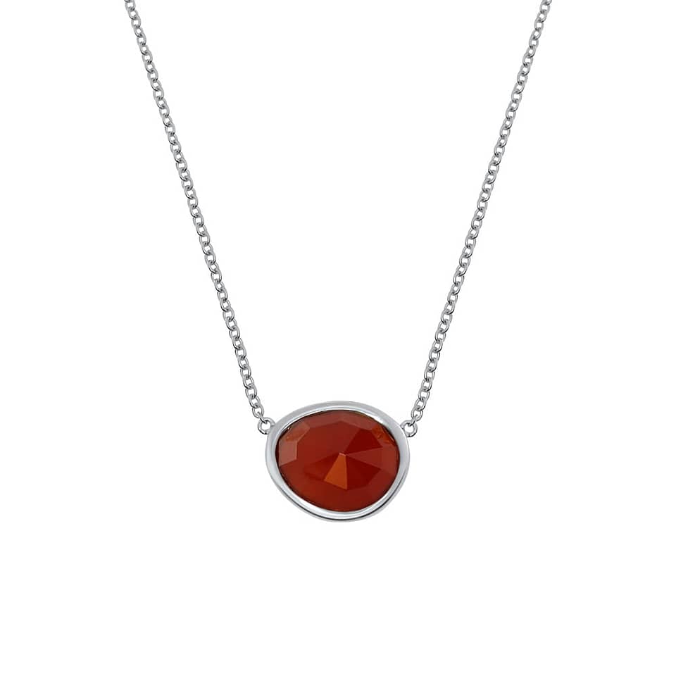 Red Agate July Birthstone Necklace