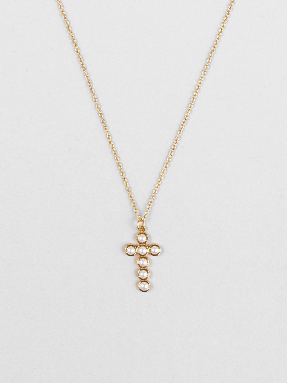 Swarovski Pearl Cross Necklace